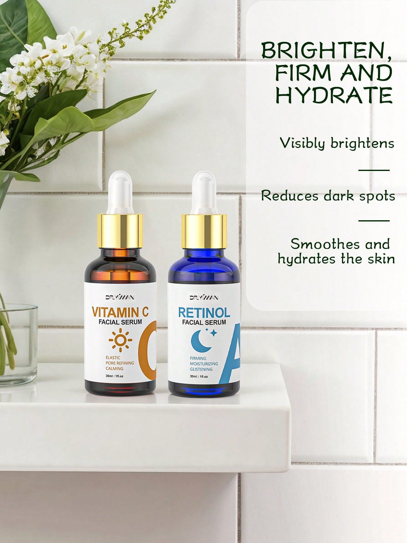 DR.YIMAN Day & Night Serum Duo — Vitamin C + Retinol