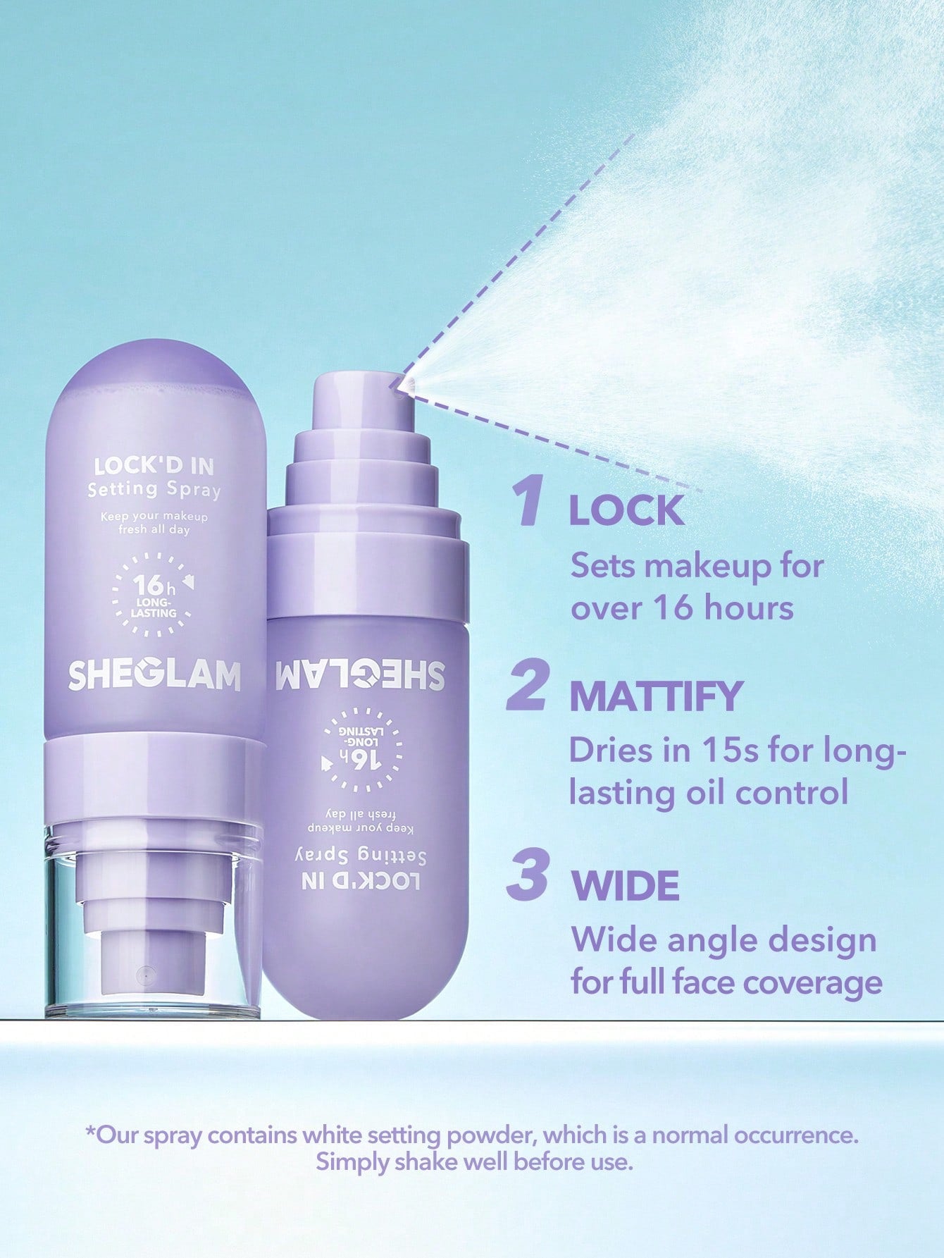 SHEGLAM Lock'd In Setting Spray — 16-Hour Makeup Lock